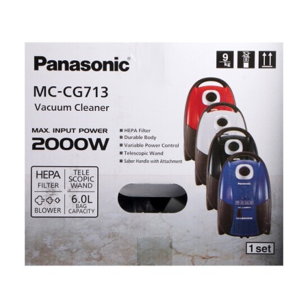 Пылесос PANASONIC MC-CG713A, мешок, 2000 Вт, 6 л, 65 дБ, шнур 5 м, синий-17