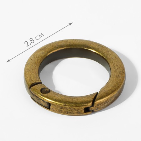 Carabin ring is flat, d = 20/28 mm, thickness - 4 mm, 5 pcs, bronze color-1
