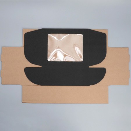 Box a gift team with a window, packaging, “black” 27x10x21 cm-4