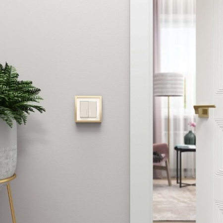 Frame W0012851, 1 Baguette socket, ivory brass-1