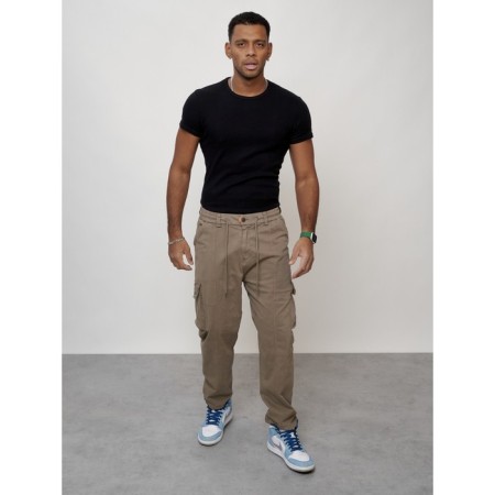 Cargo jeans men, size 46-48, beige color-9