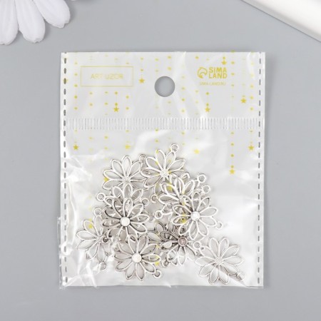 Connector for creativity Metal 2 Ears "Chamomile" G105B420 2.5x1.9 cm-4