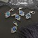 Charm "amulet" Hams's hand, blue color in silver