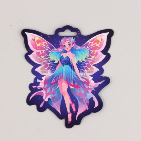 Hair bow White School "Fairy" on a hairpin, 11.3 x 12.6 cm-5