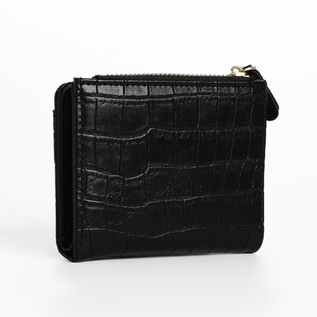 Women's wallet on the button, black color-1