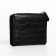 Women's wallet on the button, black color