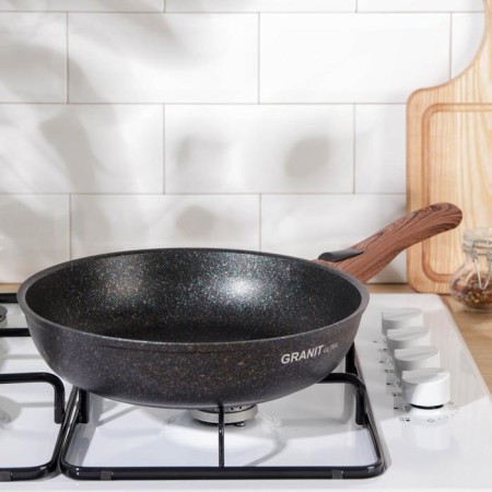 Granit Ultra Blue, D = 26 cm pan, removable handle, anti -stick coating, black color-5