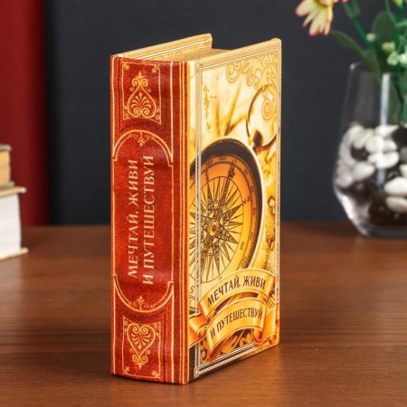 Safe Brush Tree to the leatherette "Dream, live and travel" 17x11x5 cm-5