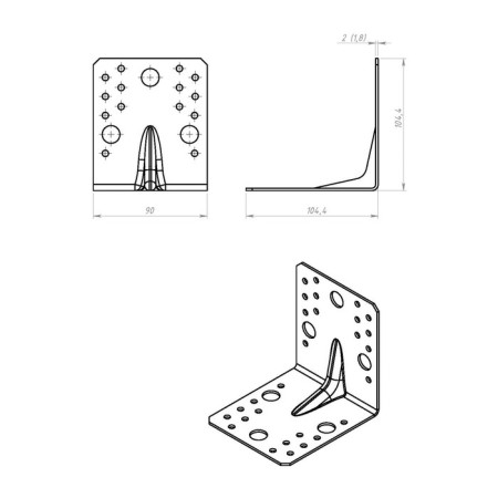 Fitty coin -reinforced 105 x 105 x 90 x 2 mm, Gots, small packaging-1