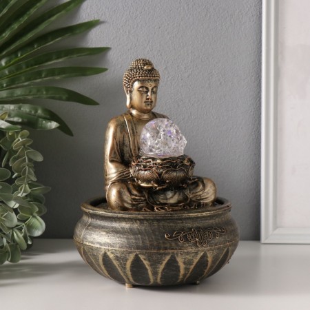 The desktop fountain from the network, backlight "Buddha in front of the lotus" 16x16x22 cm-2