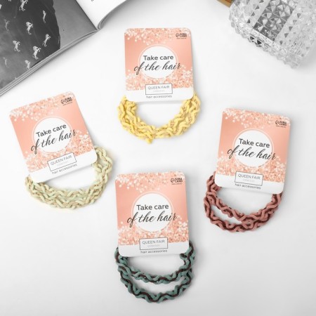 Hair gum "Sport" (set 2 pcs) Wall luxury, 5 cm, mix-1