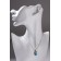 Set of 5 objects: 4 pairs fluffs, pendant “droplet”, white-white color in silver, 45 cm