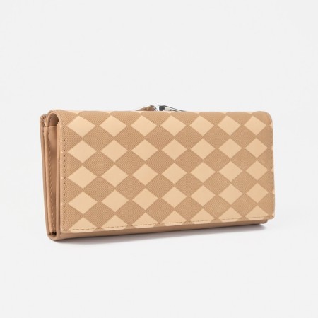 Women's wallet on magnets, beige color
