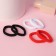 Hair elastic band "Mahrushka" (set 48 pcs) 6 cm, red black white