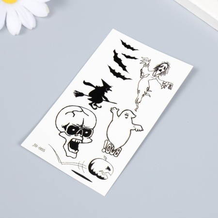 Black Halloween Black Tattoo on the body. Nightmares 10.5x6 cm-1