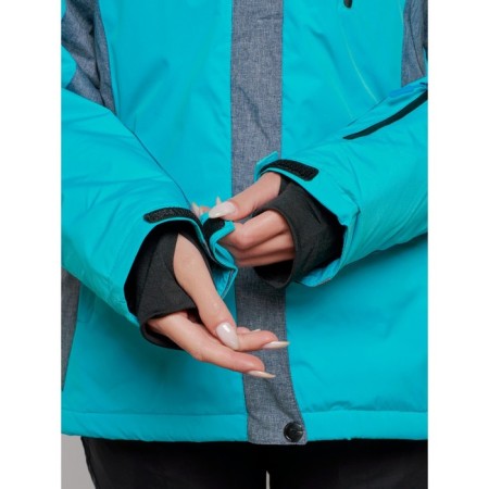 Ski jacket female winter, size 56, turquoise color-4