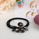 Hair gum "Gerda" beads of beads, 6 cm, black