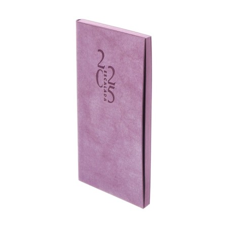 The weekly dated 2025, 80x165 mm, 64 sheets of Escalada, soft leather cover, pancake embossing, block 70 g/m², lilac-1