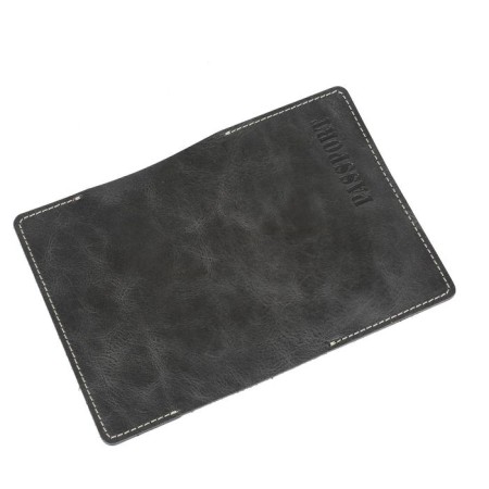 Cover for a passport with pockets, black color