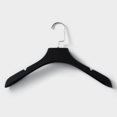 Shoulders-clothing hanger, 39 × 4.4 × 22.5 cm cm, size 40-42, Soft-Touch coating, black color-3