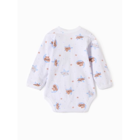 Body baby with a long sleeve "Dream", Milk/Blue color, height 74-4