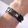 Male "compass" bracelet, black color with black silver, 20.5 cm