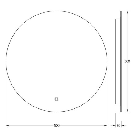 Evororm mirror with LED backlight, touch switch, 12W, 50x50 cm, warm white light-1
