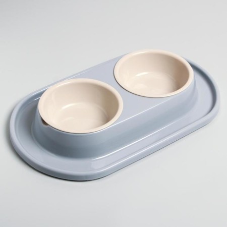 Animal bowl "Moore-huma" 0.3l double on a stand, gray