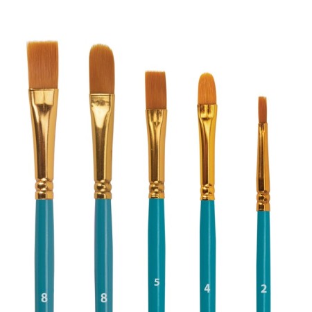 System of brushes synthetics 10 pieces, Brauberg, round; oval; flat; Liners-13