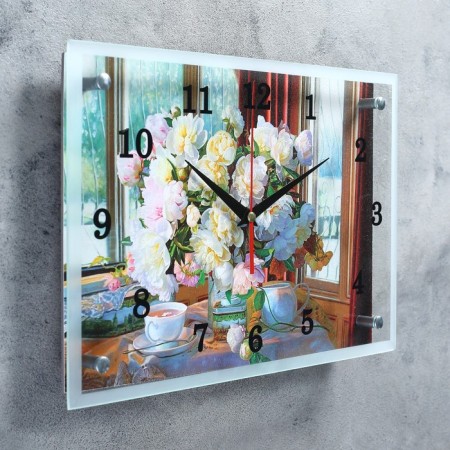 Carty clock is wall, series: flowers, "flowers in a vase", 25x35 cm-1