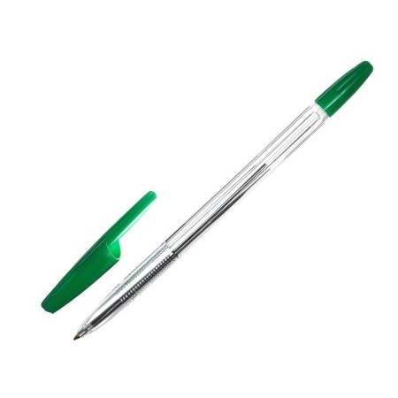 Ballic handle Office Style 820, Node 1.0 mm, green ink, transparent body-2