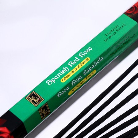 Black incense of the Spanish Rose Spanish Rose, 8 wands to the pack, tetrahedron-1