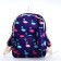 School backpack of textiles on a zipper, 3 pockets, pencil case, color violet