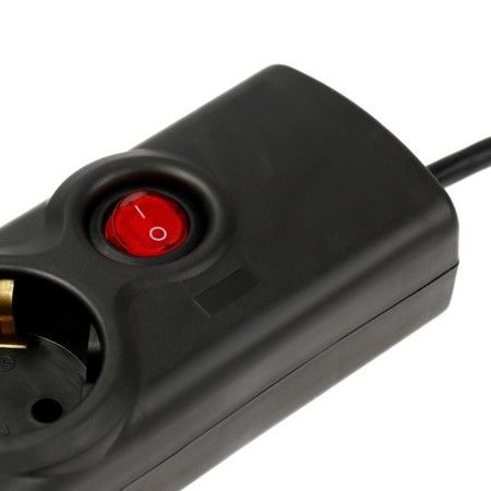 Luazon Lighting network filter, 5 outlets, 3 m, 2200 W, 3x0.75 mm2, 10 A, 220 V, with a fuse, black-4