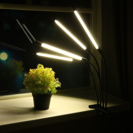 LED phytoslight, 36 W, 250 mm, IP66, 5 V, USB, full spectator, clothespin, timer