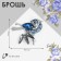 Brooch "Bird" magical, the color of blue-blue in silver