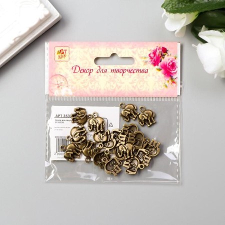 Decor for creativity Metal "Elephant" Bronze 1.3x1.2 cm-3