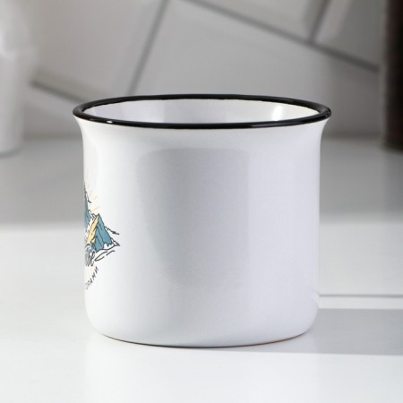 Ceramic mug “Happiness is not far off”, 450 ml, white color-1