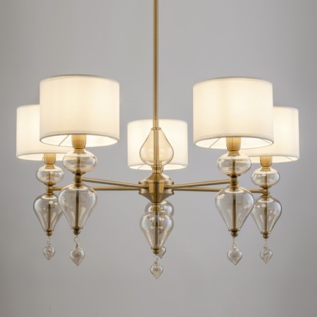 Freya FR5369CL-05BS RAise, 720x720x830 mm ceiling lamp, E14, 5x40W, brass color-6
