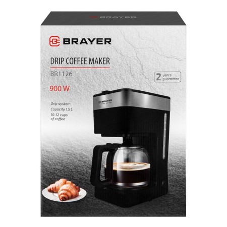 Brayer 1126br coffee maker, drip, 900 watts, 1.5 l, black-sherry-13