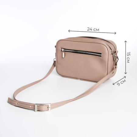 Women's bag over the shoulder Textura, small size, beige color-1