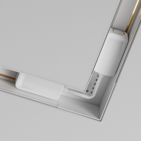Corner Connector for the built-in track system Technical TRA084CL-12W, 7.8x7.8x3.45 cm, white color-2