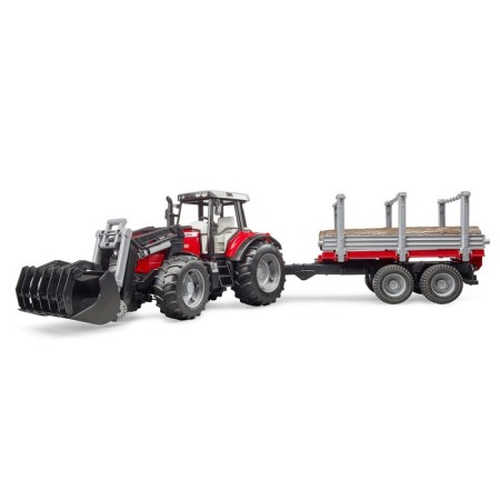 Massey Ferguson tractor, with a manipulator and trailer-2