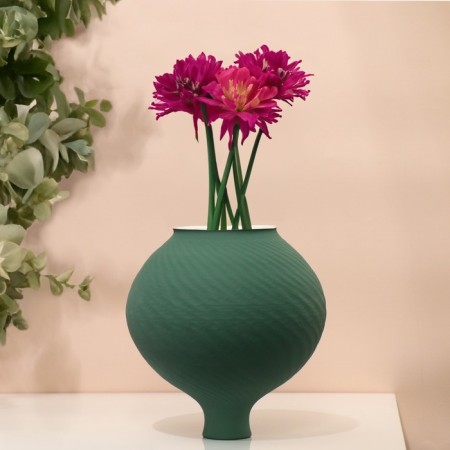 Vase for flowers decorative "Toledo" color jade 20 x 14 x 14 cm-2