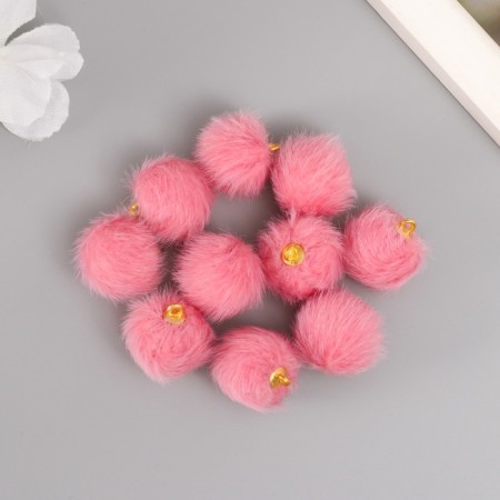 Decor for creativity Artificial fur "ball" pink set 10 pcs, d = 2 cm-2