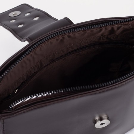 Cross-Bodi bag, lightning department, external pocket, brown color-2