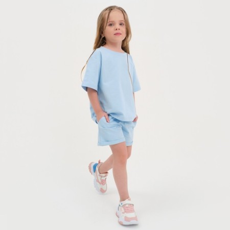 Kit for children (T-shirt, shorts) KAFTAN "BASIC Line" Size 34 (122-128), Blue color-4