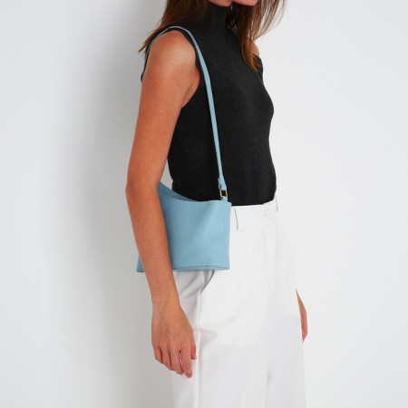 Bag Cross-Bodi with a zipper, blue color-7