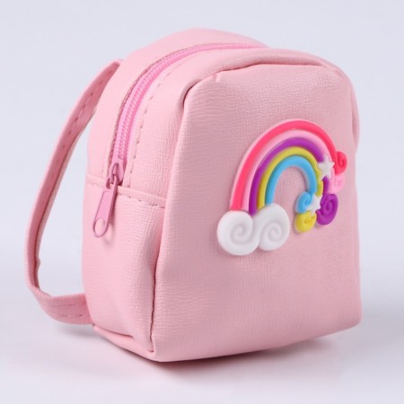 Bag for the doll "Rainbow", pink color-1