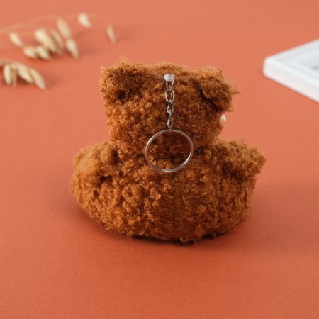 Tekstil key "Brown Bear with Bantik" 9x6x9.5 cm-2